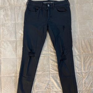 American Eagle Ripped Black Jeans (Jegging)